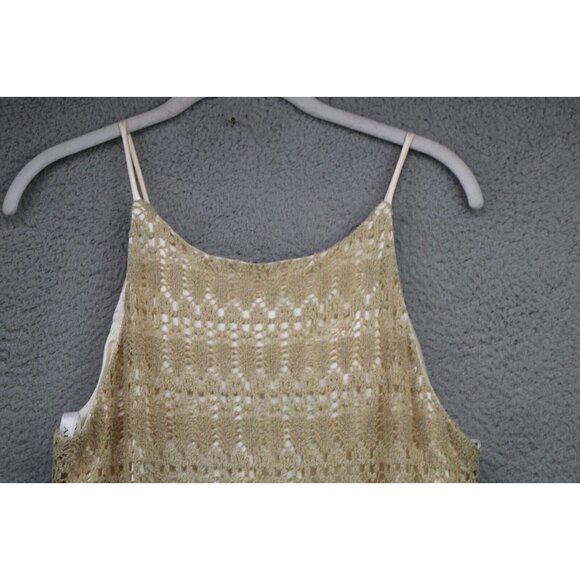 Vintage ALGO Crochet Sheer Maxi Dress-12-Lined with Satin-Cottagecore-Y2K - Picture 2 of 9